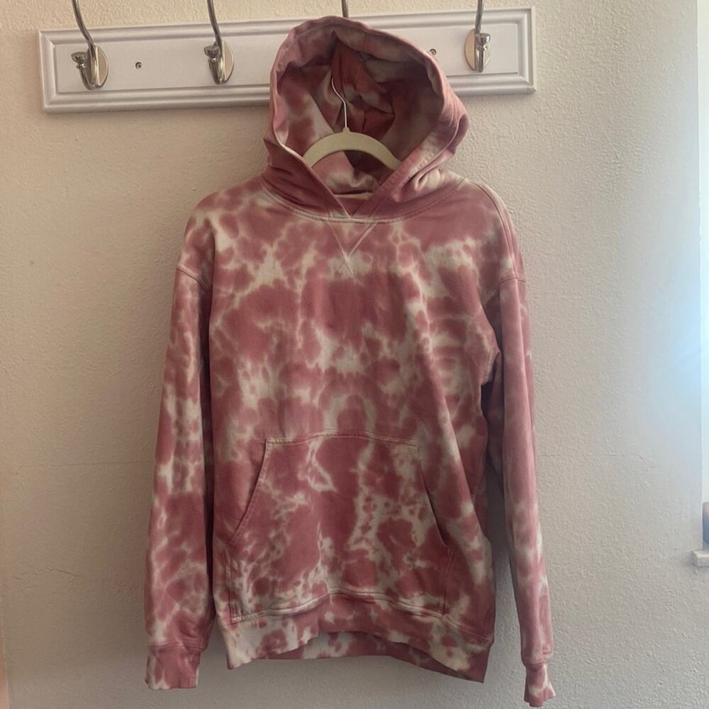 Lululemon Pink and White Tie dye hoodie